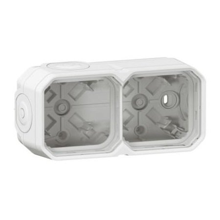 Коробка накладна 2-постова горизонтальна/вертикальна, колір Білий PLEXO